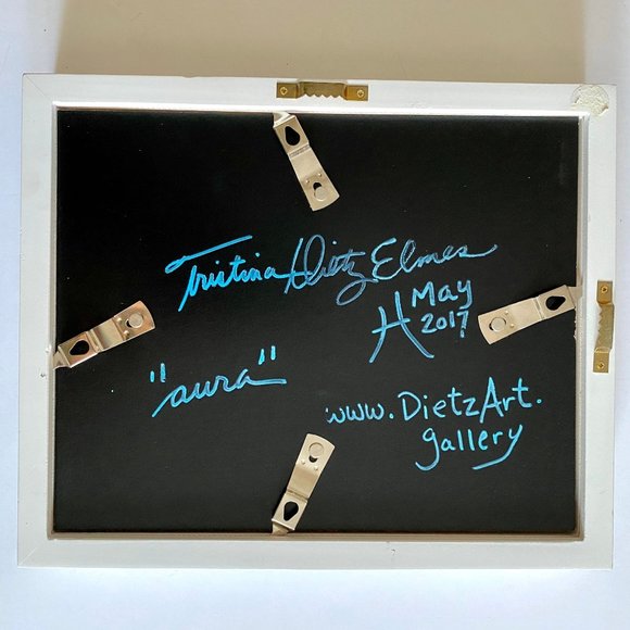 Original Art “Aura” Resin Artwork Painting by Tristina Dietz Elmes 9”x11” Frame - Picture 7 of 7